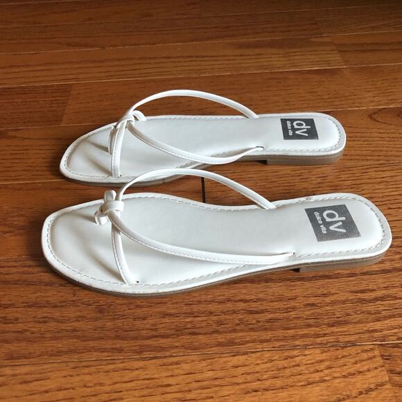Dolce Vita Jumpie Thong Flip Slide Flats White Sandals Women's Side 8 NWT - Picture 6 of 11